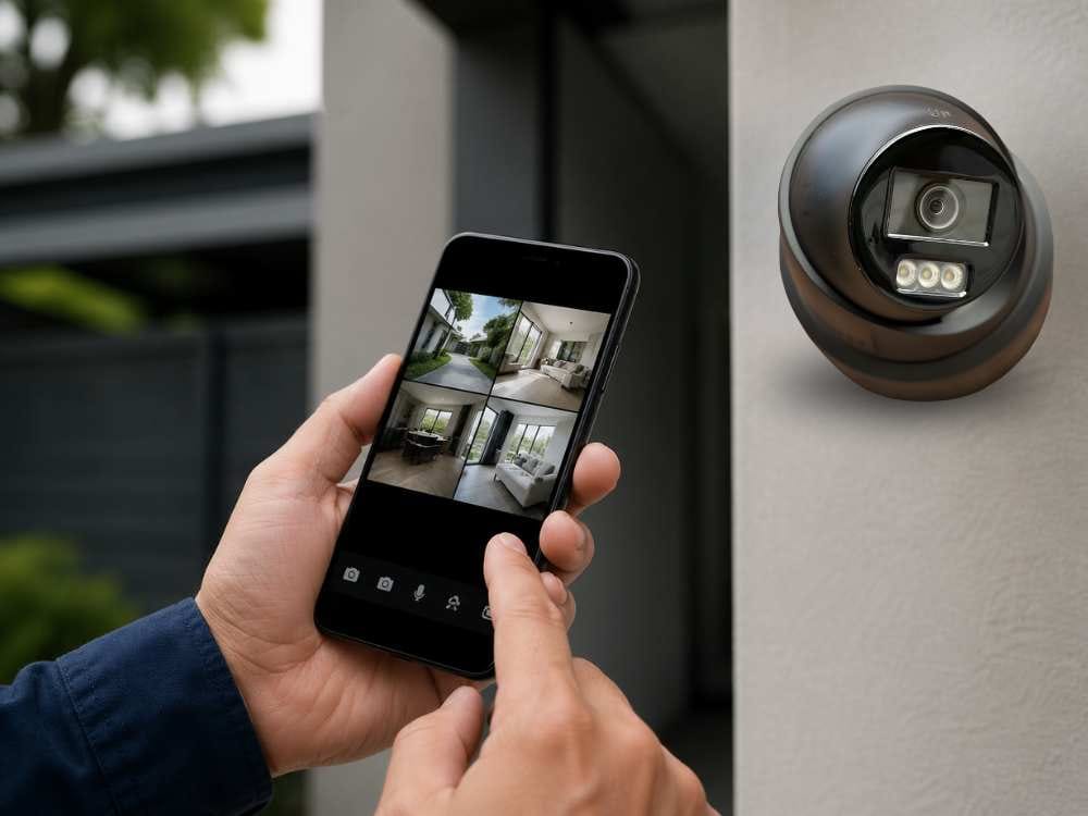 Security Camera Installation with Smartphone Access