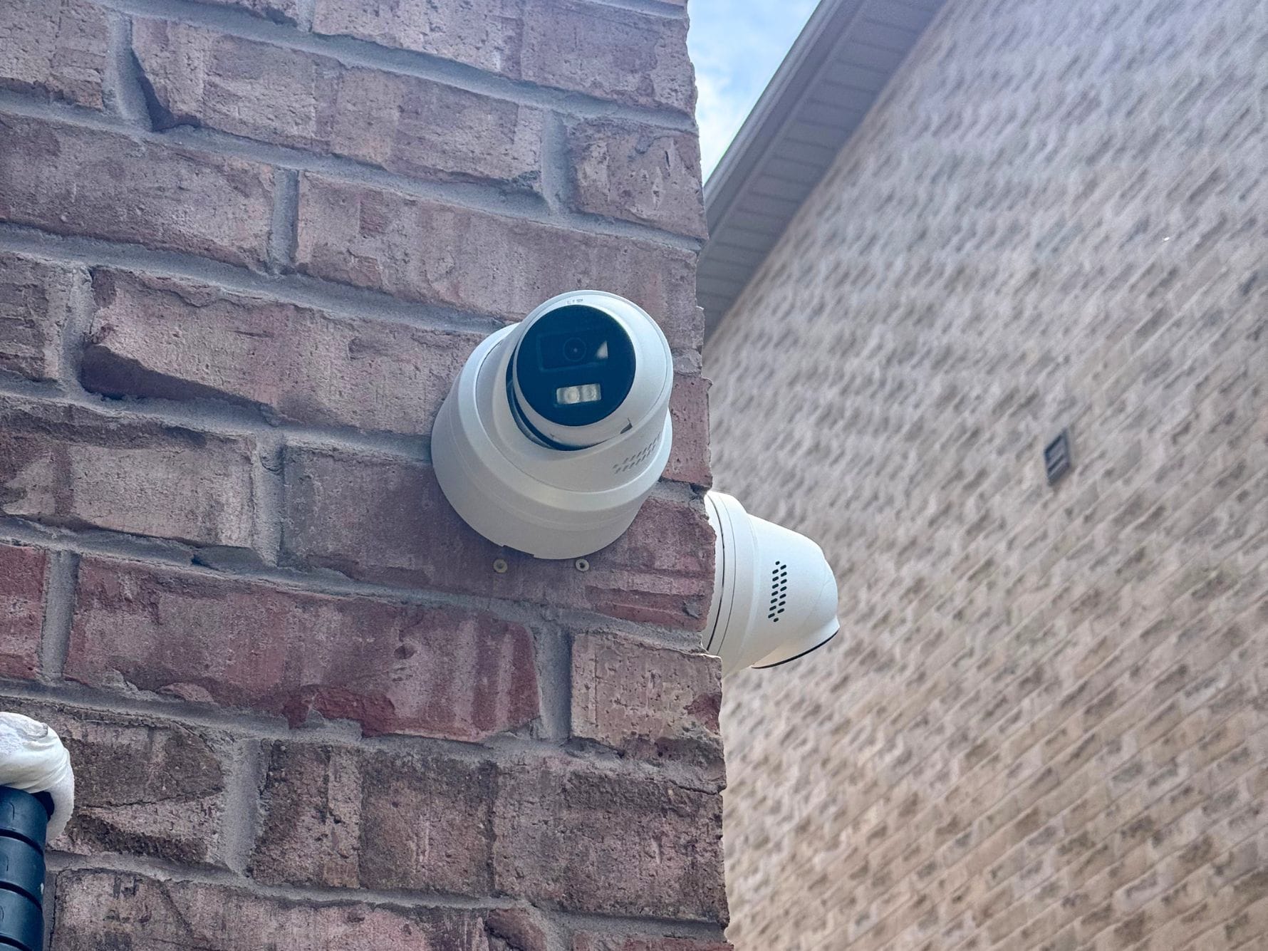 Outdoor security camera installed on a Toronto home