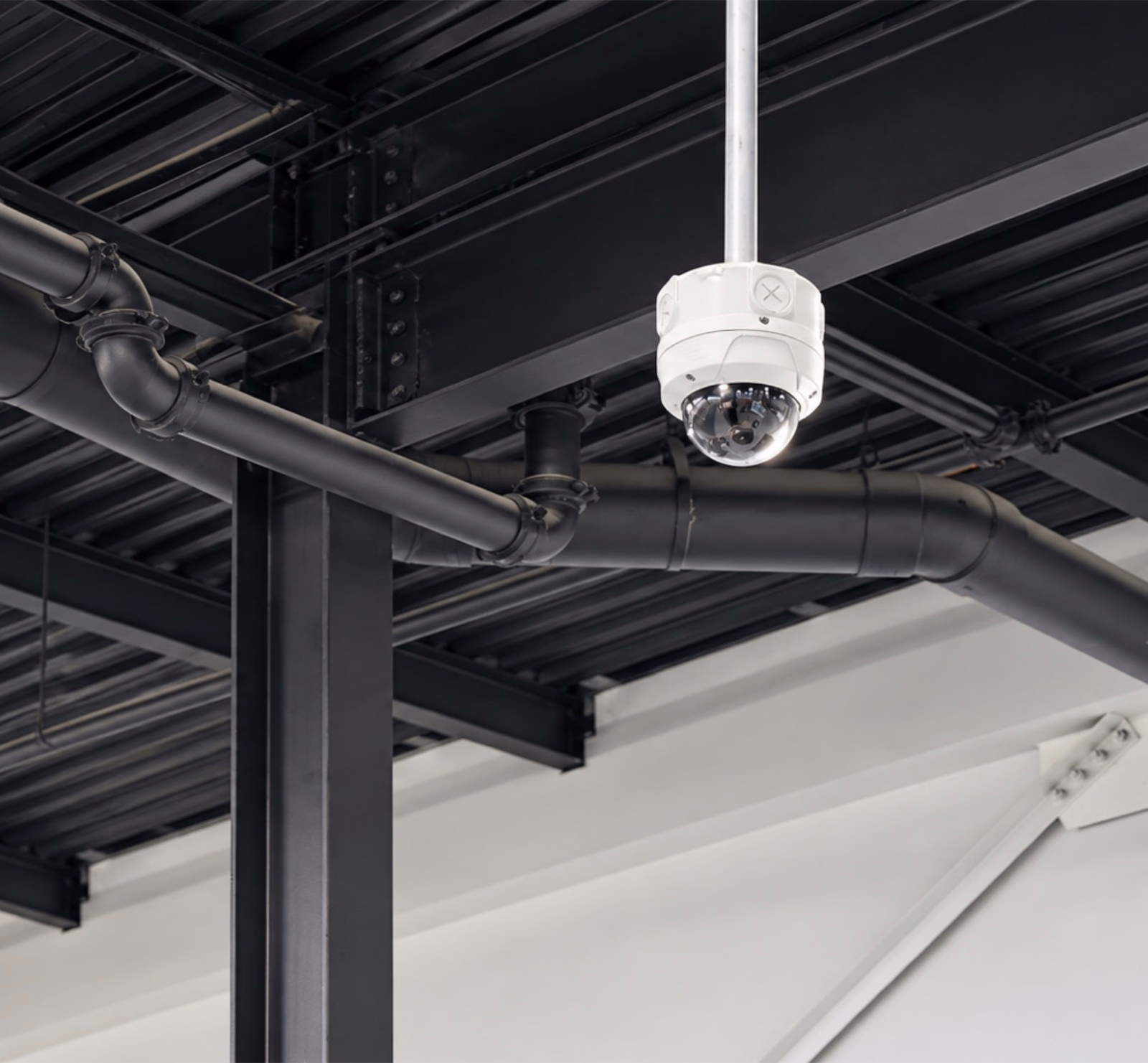 Security cameras installed at a commercial building entrance