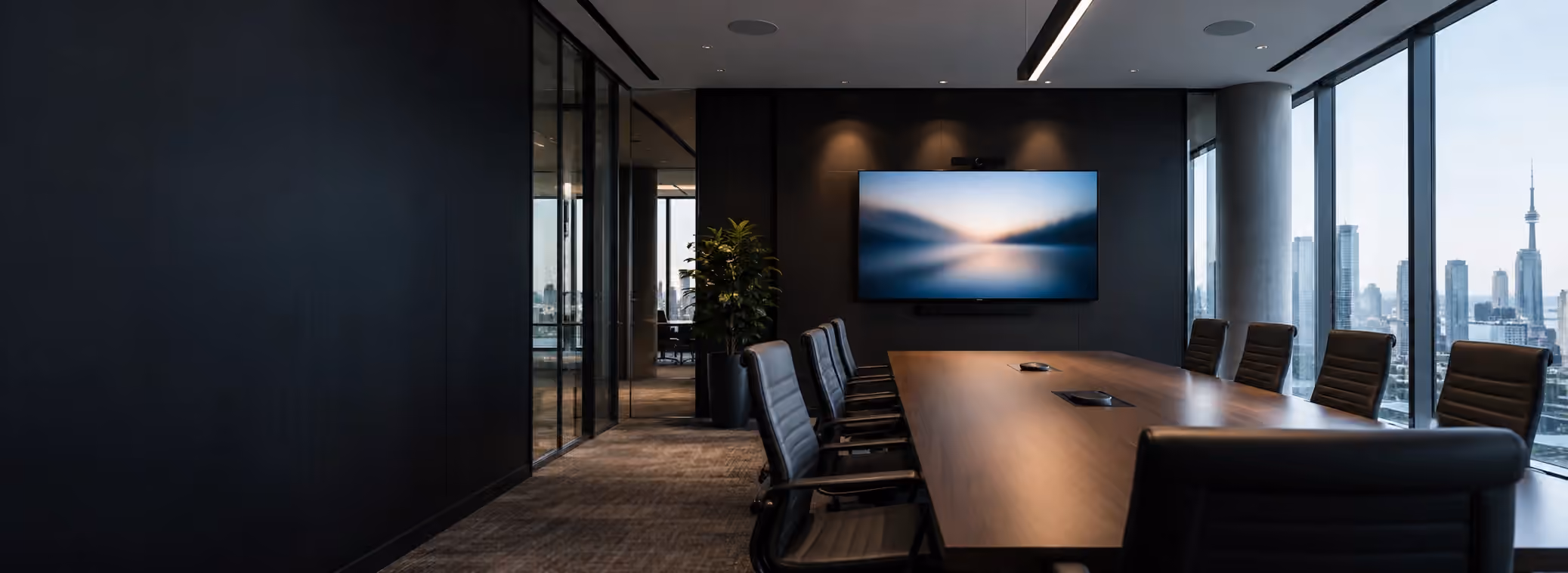 Commercial audio and video system installed in a Toronto business