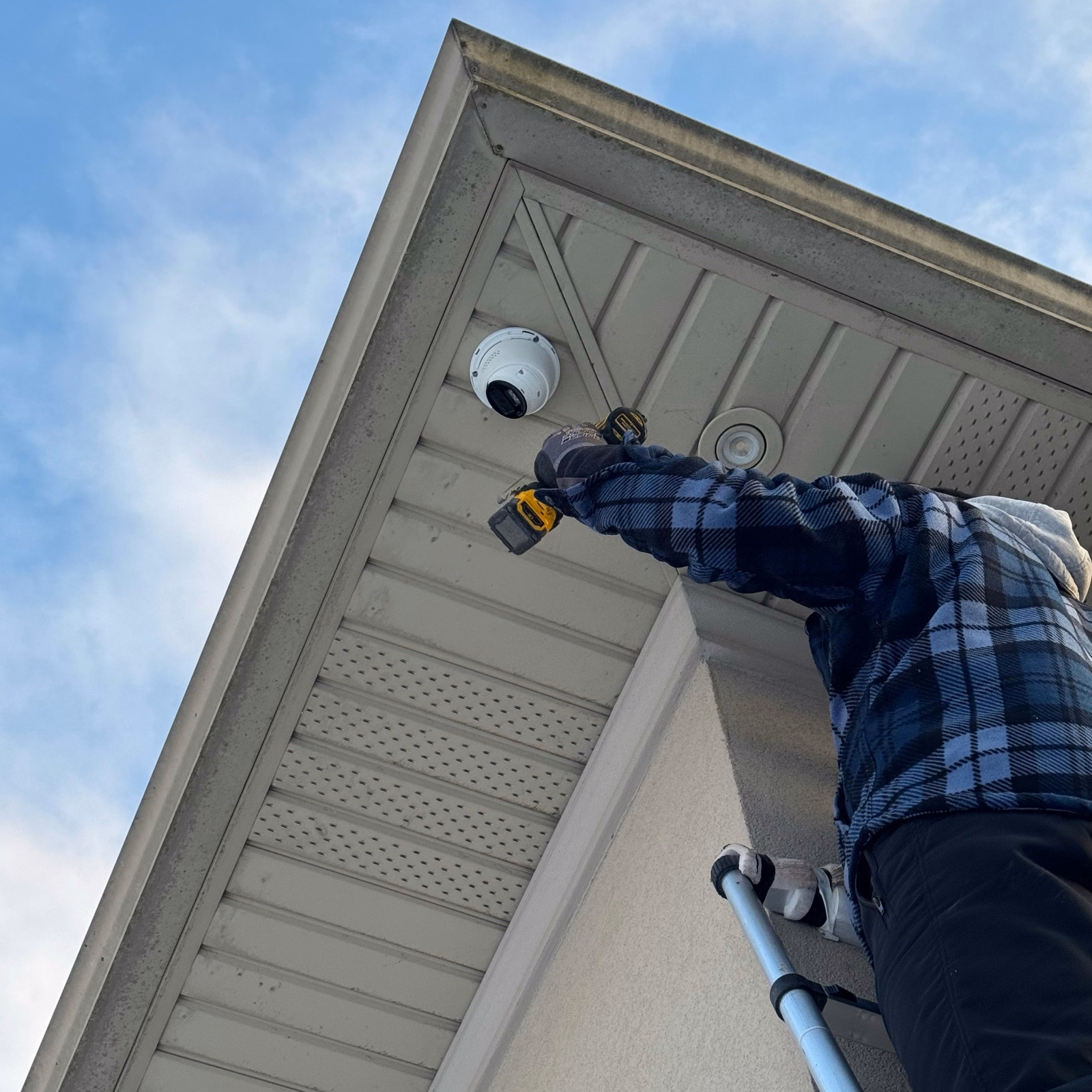 Wired security camera installation planned for a Vaughan property